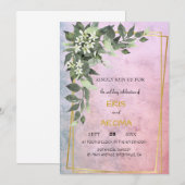 Bloemige Blush Witte Pioen Frame Elegante roze ver Kaart (Voorkant / Achterkant)