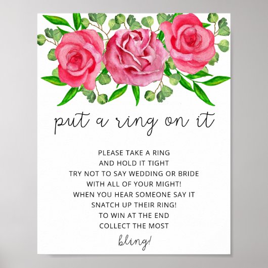 Bloemige blush zet een ring op het spelposter poster (Voorkant)