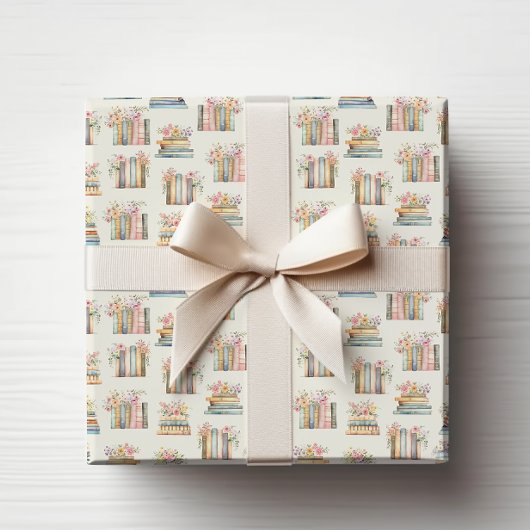 Bloemige Boeken Cadeaupapier