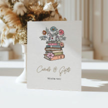 Bloemige Boekhoofdstuk Meisje Kaarten & Cadeautafe