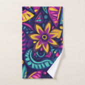 Bloemige Boho Abstract kleurrijk 17 Bad Handdoek (Handdoek)