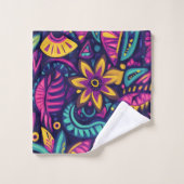 Bloemige Boho Abstract kleurrijk 17 Bad Handdoek (Wasdoekje)