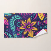 Bloemige Boho Abstract kleurrijk 17 Bad Handdoek (Handdoek)