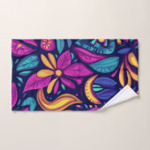 Bloemige Boho Abstract kleurrijk 1 Bad Handdoek (Handdoek)
