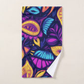 Bloemige Boho Abstract kleurrijk 2 Bad Handdoek (Handdoek)