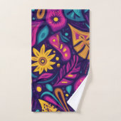 Bloemige Boho Abstract kleurrijk 5 Bad Handdoek (Handdoek)