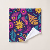 Bloemige Boho Abstract kleurrijk 5 Bad Handdoek (Wasdoekje)