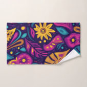 Bloemige Boho Abstract kleurrijk 5 Bad Handdoek (Handdoek)