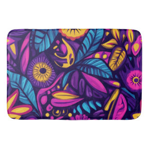 Bloemige Boho Abstract kleurrijk 9 Badmat