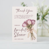 Bloemige Boho Bruiloft Borrel  Bedankkaart (Staand voorkant)