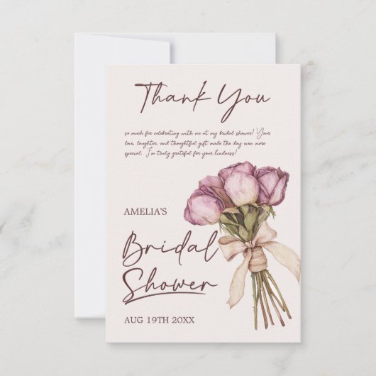 Bloemige Boho Bruiloft Feest Bedankkaart (Voorkant)