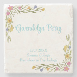 Bloemige Boho College Afstudeerfeest Stenen Onderzetter