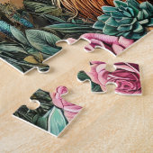Bloemige Boho Hoogland Koe Legpuzzel (Zijkant)