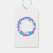 Bloemige boho krans, elegant van levendige kleuren cadeaulabel (Achterkant)