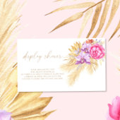 Bloemige Boho pampas display douche Informatiekaartje