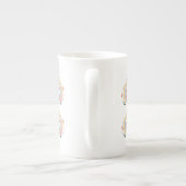 Bloemige Boho Regenboog Bone China Mok (Achterkant)
