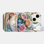 Bloemige boho telefoonhoes iPhone hoesje (Achterkant horizontaal)