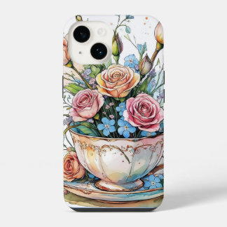 Bloemige boho telefoonhoes iPhone 14 hoesje