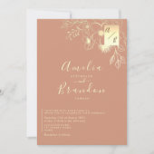 Bloemige Boho Terracotta Bruiloft Kaart (Voorkant)