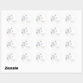 Bloemige Boho Trouwsticker Ronde Sticker (Vel)
