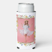 Bloemige Boho Universiteit Afstudeerfeest Seltzer Blikjeskoeler (Seltzer Voorkant)