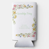 Bloemige Boho Universiteit Afstudeerfeest Seltzer Blikjeskoeler (Achterkant)