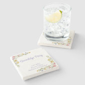 Bloemige Boho Universiteit Afstudeerfeest Stenen Onderzetter (Zijkant)