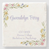 Bloemige Boho Universiteit Afstudeerfeest  Stenen Onderzetter (Voorkant)