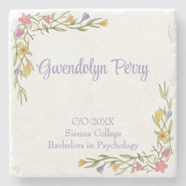 Bloemige Boho Universiteit Afstudeerfeest  Stenen Onderzetter