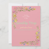 Bloemige Boho Universiteit Afstudeerfeest Uitnodig Save The Date (Achterkant)