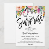 Bloemige Boho Verrassingsfeest Verjaardag Pensioen Kaart (Voorkant / Achterkant)