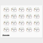 Bloemige Boho Wilde Bloem Bruiloft Dank Je Ronde Sticker (Vel)