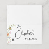 Bloemige Boho Wilde Bloemen Kinderen Menu Naamkaar (Buitenkant ongevouwen)