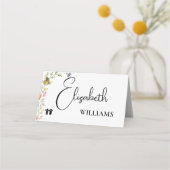 Bloemige Boho Wilde Bloemen Kinderen Menu Naamkaar (Voorkant)