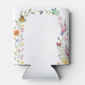 Bloemige Boho Wilde Bloemen Vlinder Bruiloft Blikjeskoeler (Achterkant)