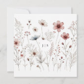 Bloemige boho zomer eenvoudig bedankkaart (Achterkant)