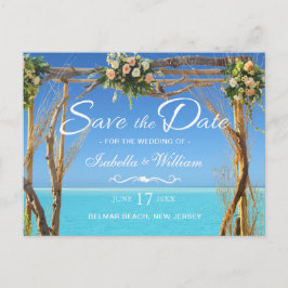 Bloemige Boho Zomer Strand Bruiloft Save the Date Aankondigingskaart
