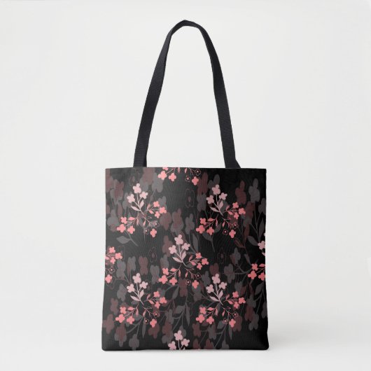 Bloemige boodschappentas tote bag (Voorkant)