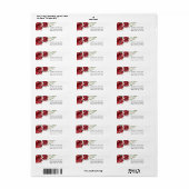 Bloemige bordeauxrode witte rozen terugkeer adresl etiket (Full Sheet)