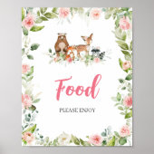 Bloemige bos baby shower bord poster (Voorkant)