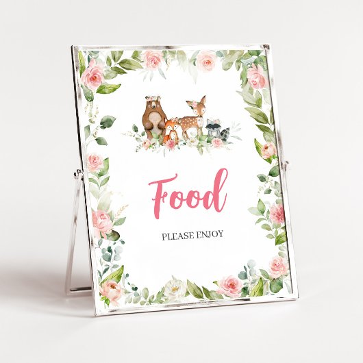 Bloemige bos baby shower bord poster