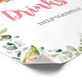 Bloemige bos baby shower drankbord poster (Hoek)