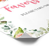 Bloemige bos baby shower favors bord poster (Hoek)