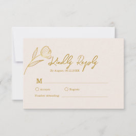 Bloemige Botanische Boho Minimalistische Trouwdag RSVP Kaartje