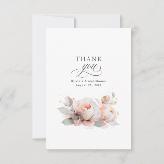Bloemige botanische bruiloftsdankjewel bedankkaart (Voorkant)