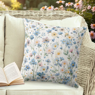 Bloemige botanische cottage tuin gemust buitenkussen
