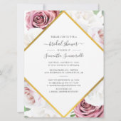 Bloemige botanische elegante script bruidsuitnodig kaart (Voorkant)