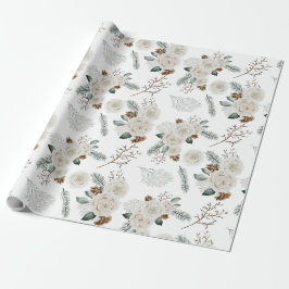 Bloemige botanische inpakpapier