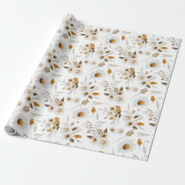 Bloemige botanische inpakpapiervellen cadeaupapier