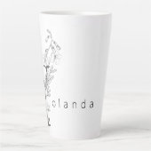 Bloemige botanische monogram "Y" Aangepaste tekst  Latte Mok (Voorkant)